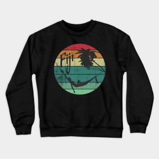 Fiji Vacation Retro Vintage Sunset Souvenir Crewneck Sweatshirt